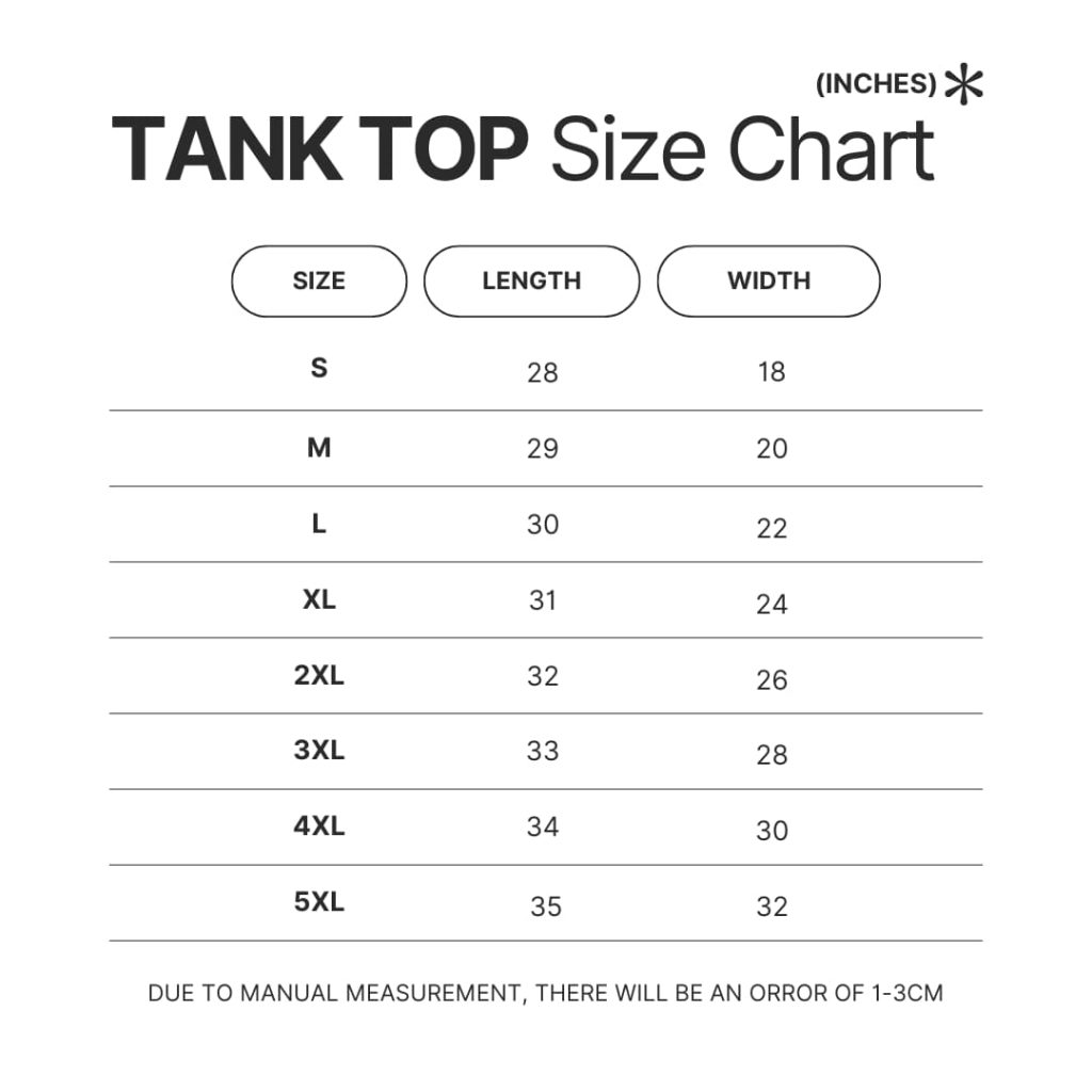 Tank Top Size Chart - Risk Of Rain 2 Store